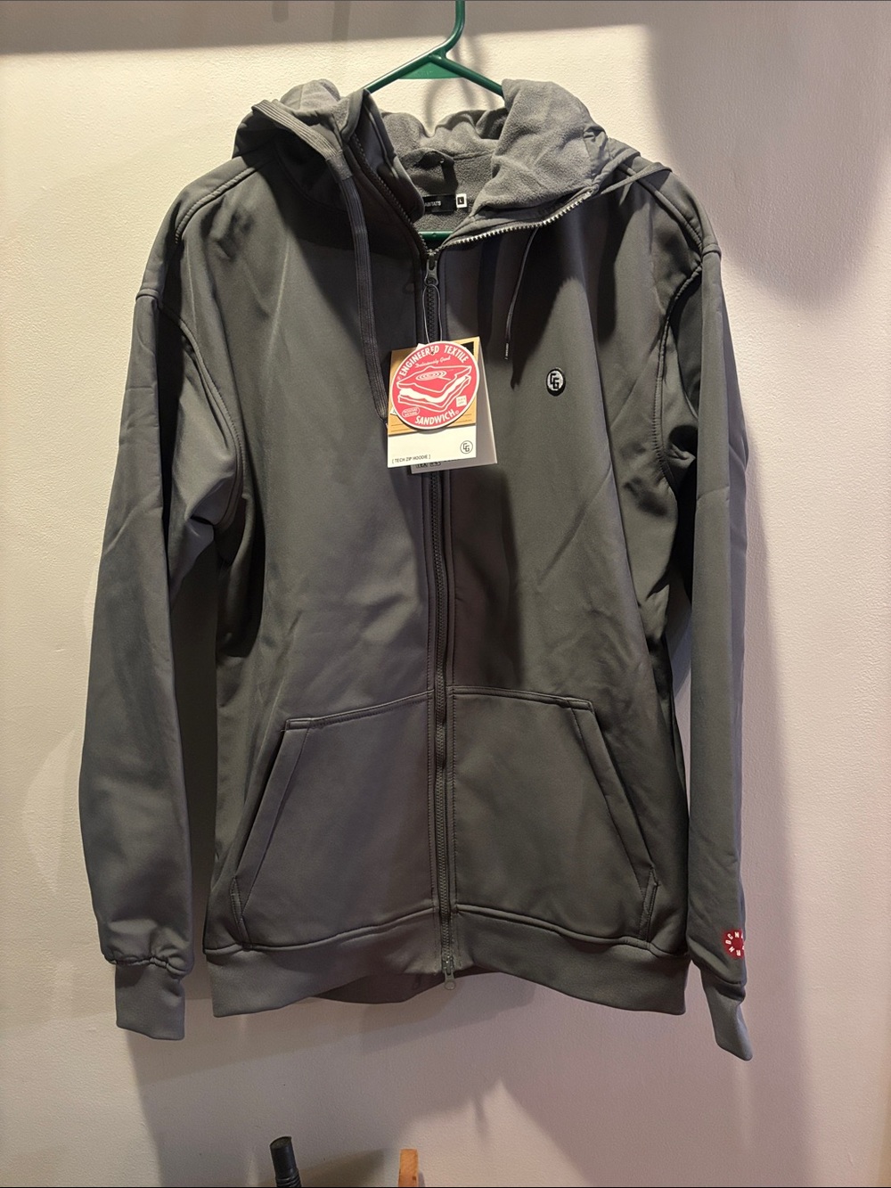 Men's Grey Lightweight Hooded Zip-Up Jacket